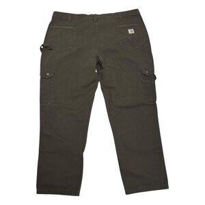 CARHARTT Relaxed Fit Forest Green Work Ripstop Cargo Pants Mens 44x32